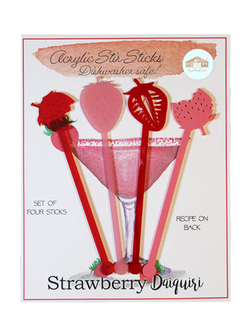 Strawberry Daquiri Acrylic Stir Sticks