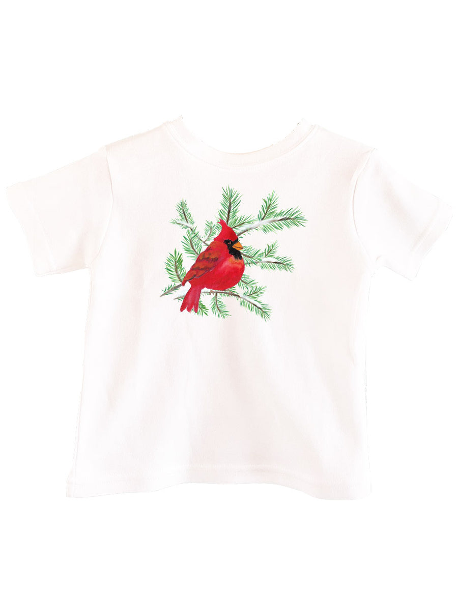 Cardinal On Snowy Branch Toddler Tee