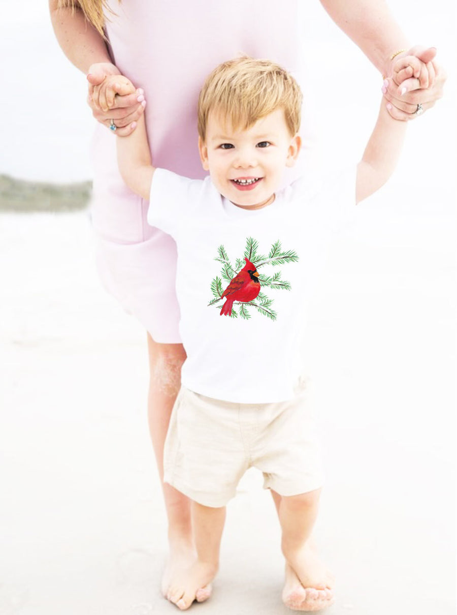 Cardinal On Snowy Branch Toddler Tee