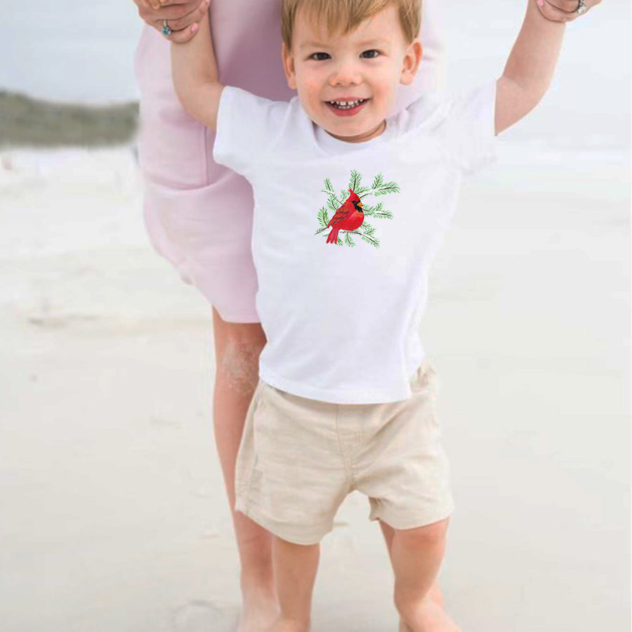 Cardinal On Snowy Branch Toddler Tee