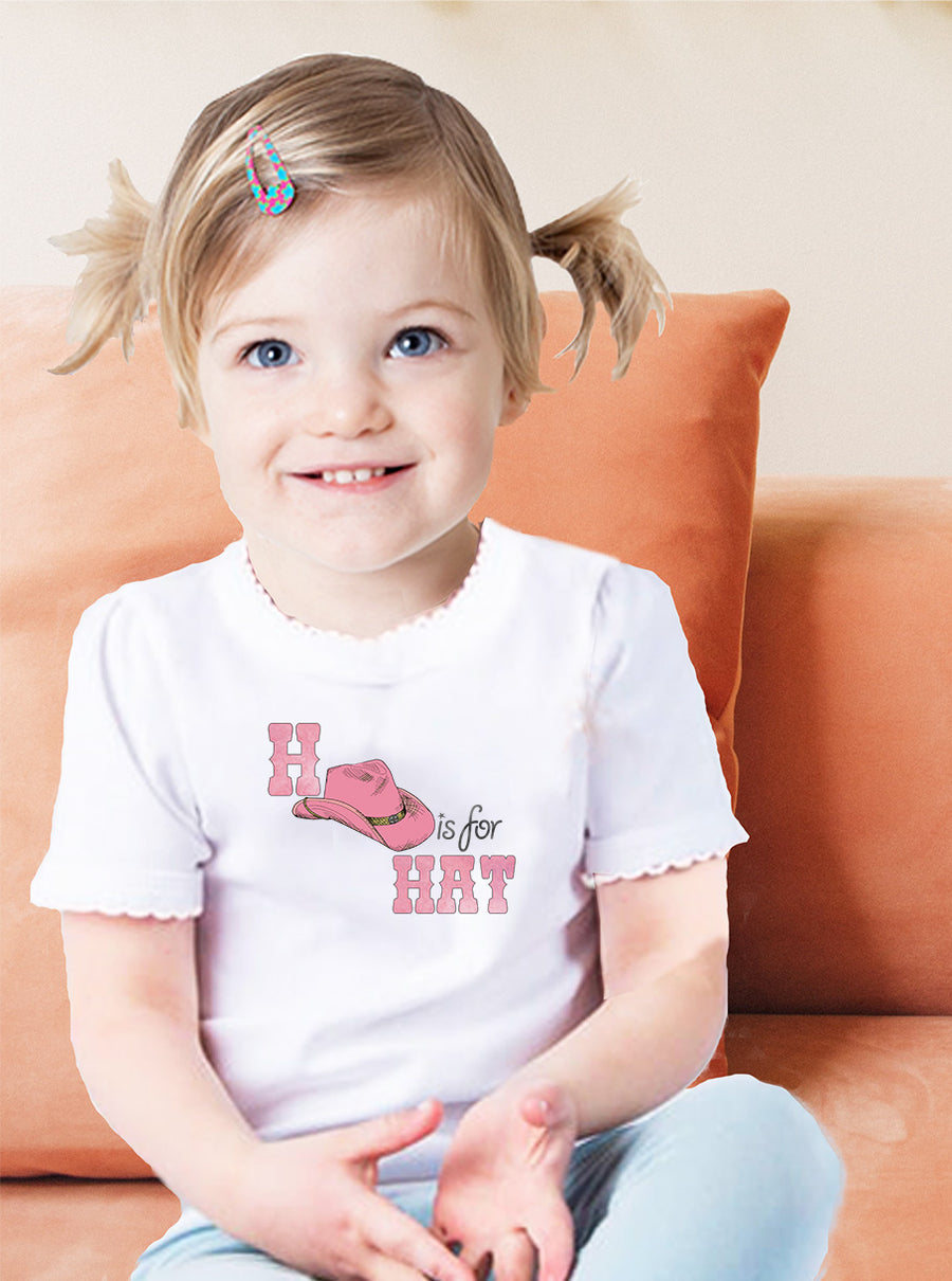 H Is For Hat Pink Toddler Tee