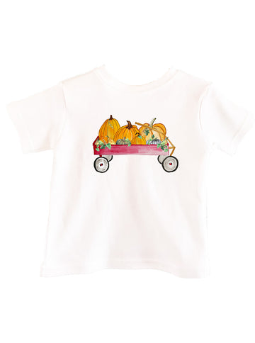 Red Wagon With Pumpkins Toddler Tee