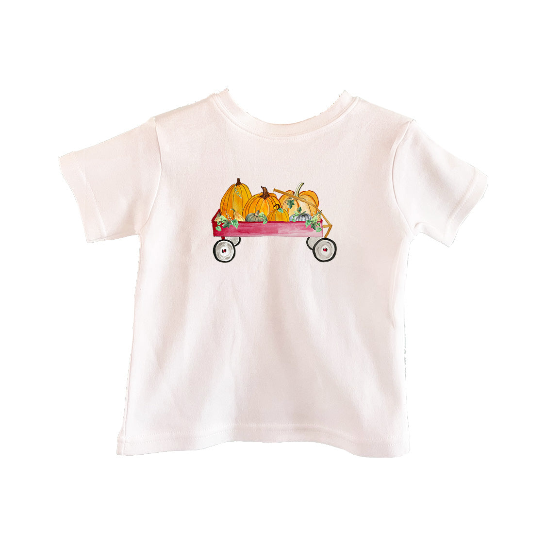 Red Wagon With Pumpkins Toddler Tee