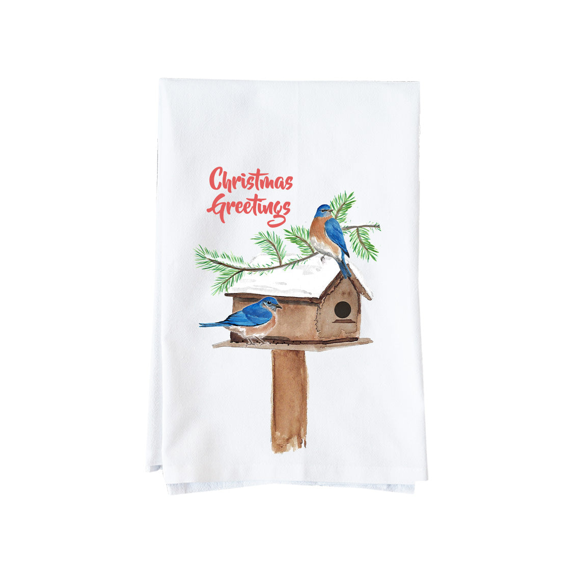 Bluebirds at Birdfeeder Kitchen Towel