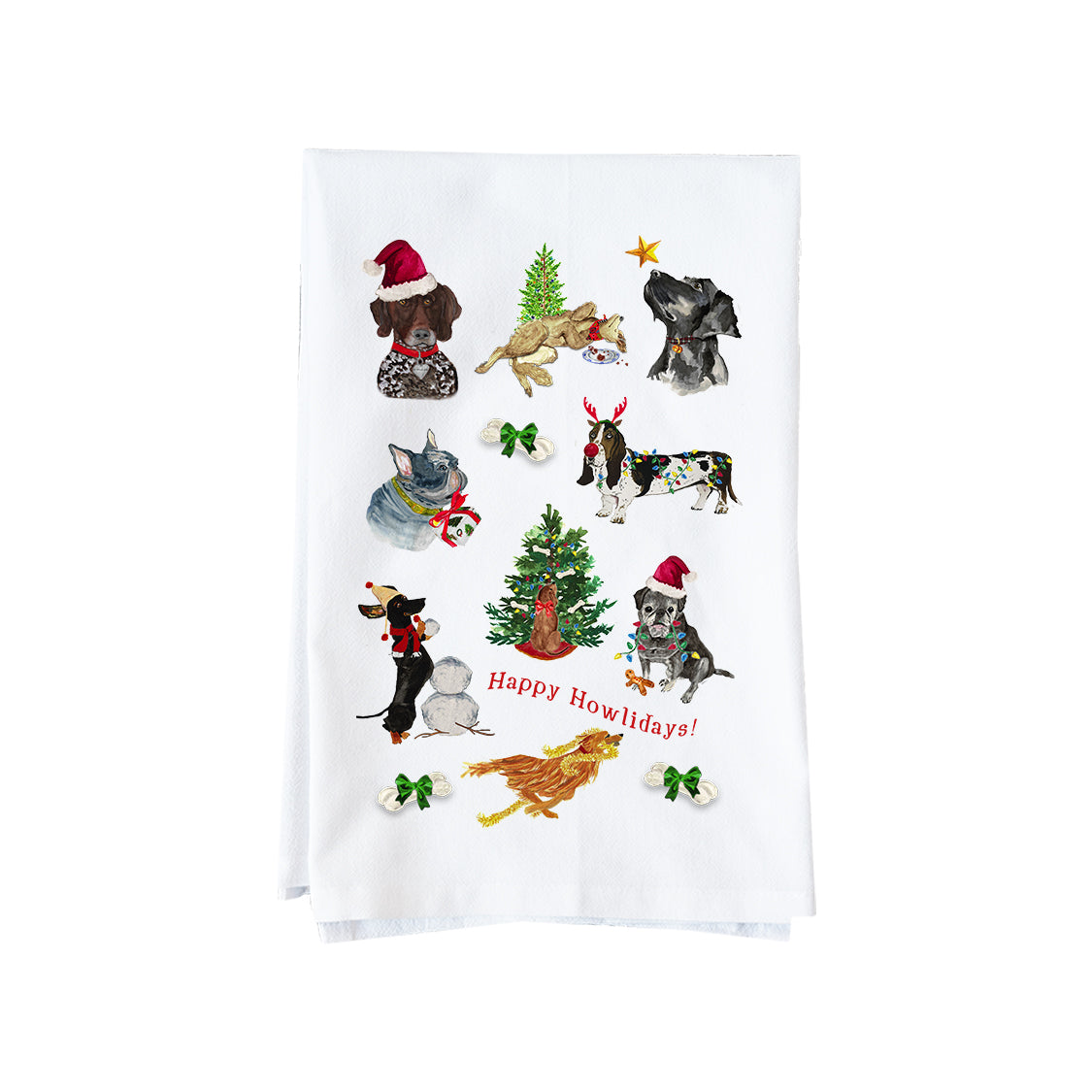 Howlidays Dog Collage Kitchen Towel