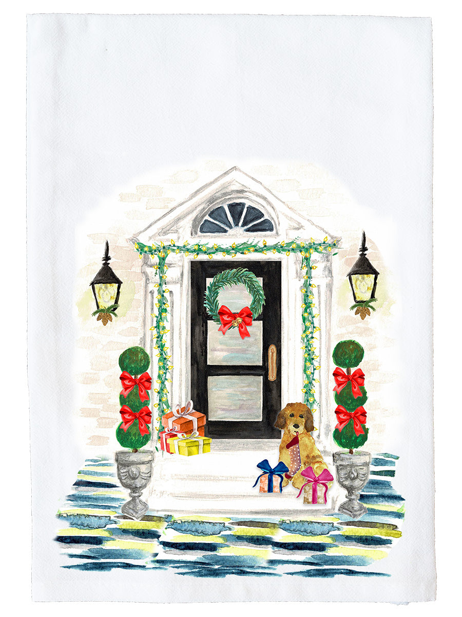 Christmas House Facade Kitchen Towel