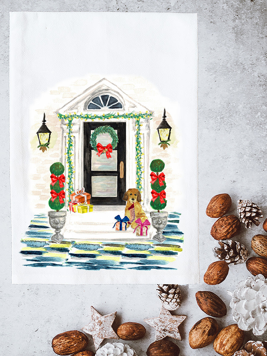 Christmas House Facade Kitchen Towel