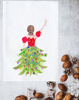 Christmas Tree Lady Kitchen Towel