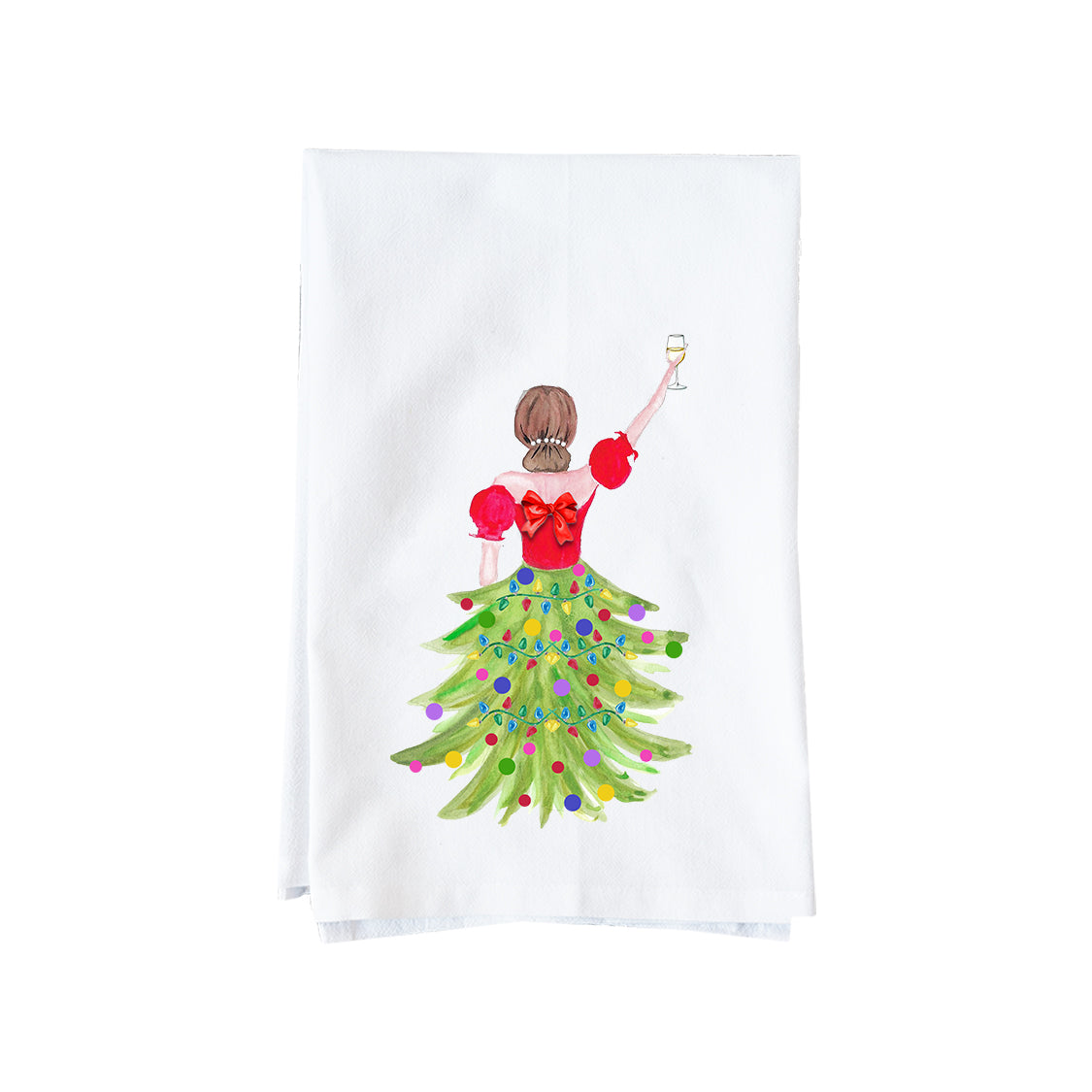 Christmas Tree Lady Kitchen Towel