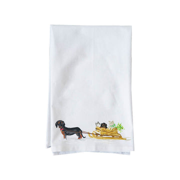 Dog Cat Sled Kitchen Towel