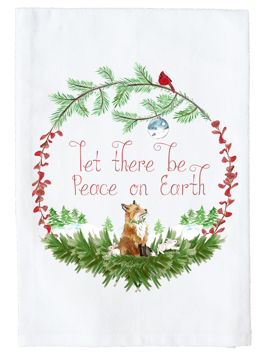 December Wreath with Options Kitchen Towel
