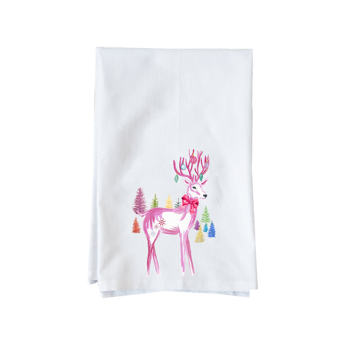 Deer With Ornaments Kitchen Towel