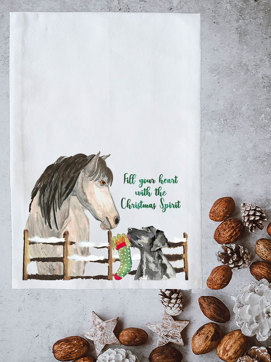 Fill Your Heart With The Christmas Spirit Kitchen Towel