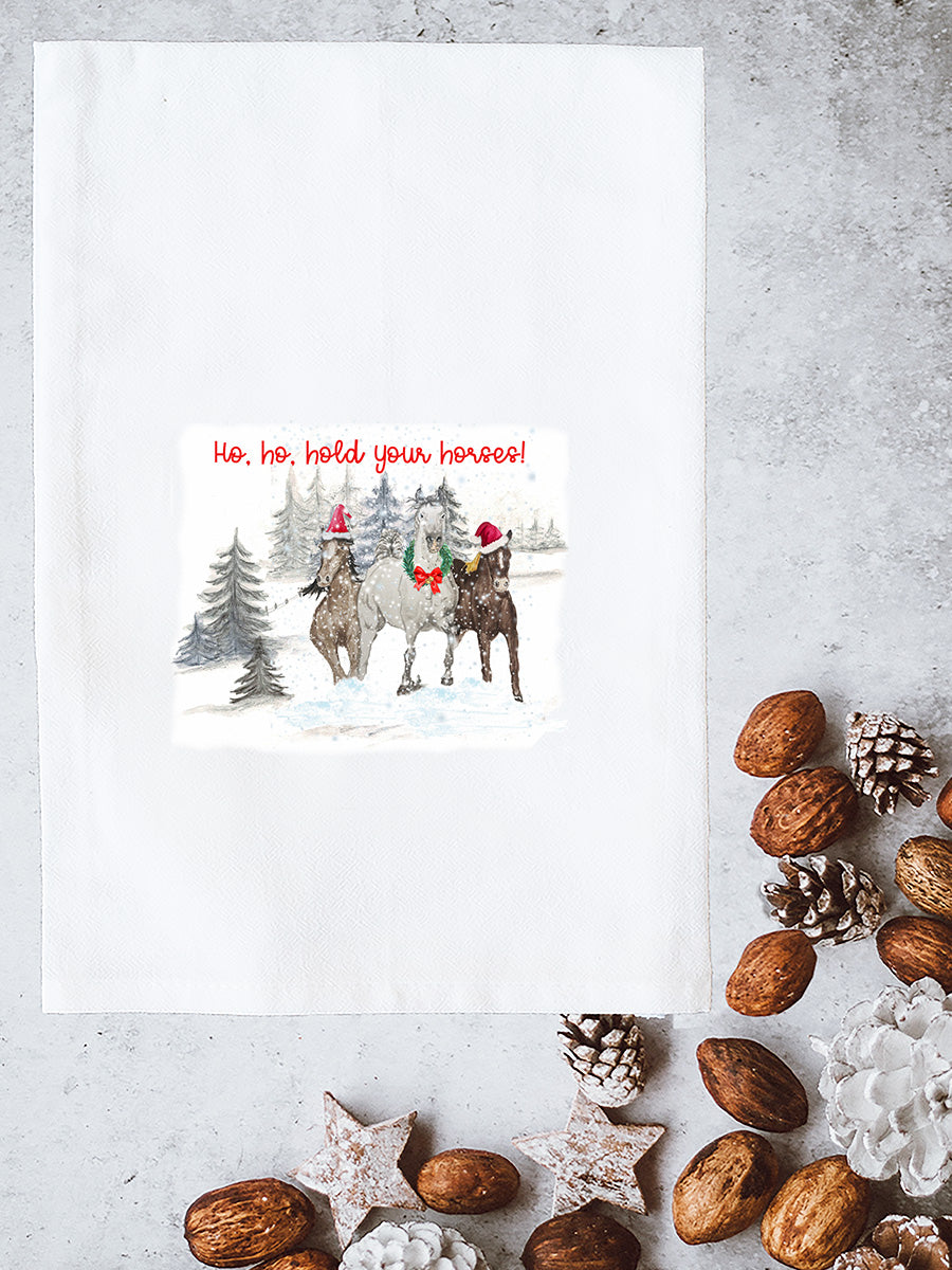 Ho Ho Hold Your Horses Kitchen Towel