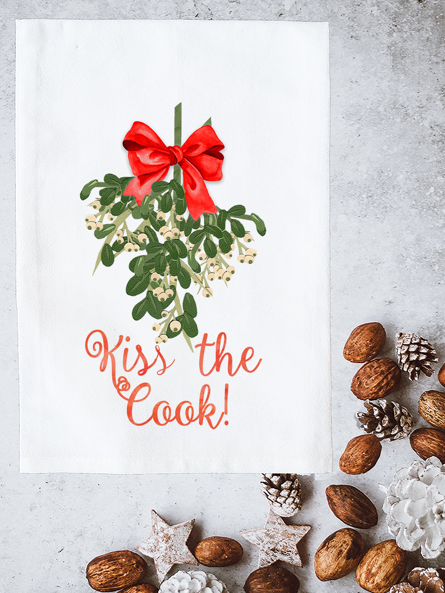 Kiss The Cook Mistletoe Kitchen Towel