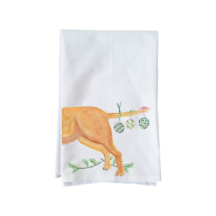 Lab With Ornament On Tail Kitchen Towel