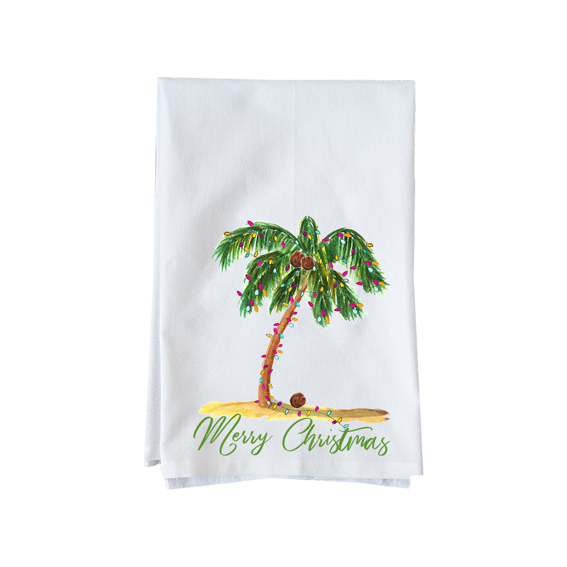 Merry Christmas Palm Tree Kitchen Towel