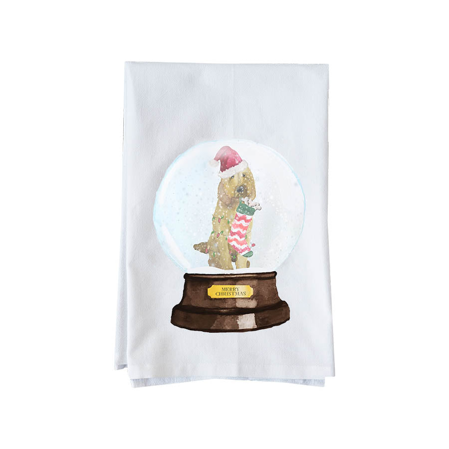 Snow Globe Dog Kitchen Towel