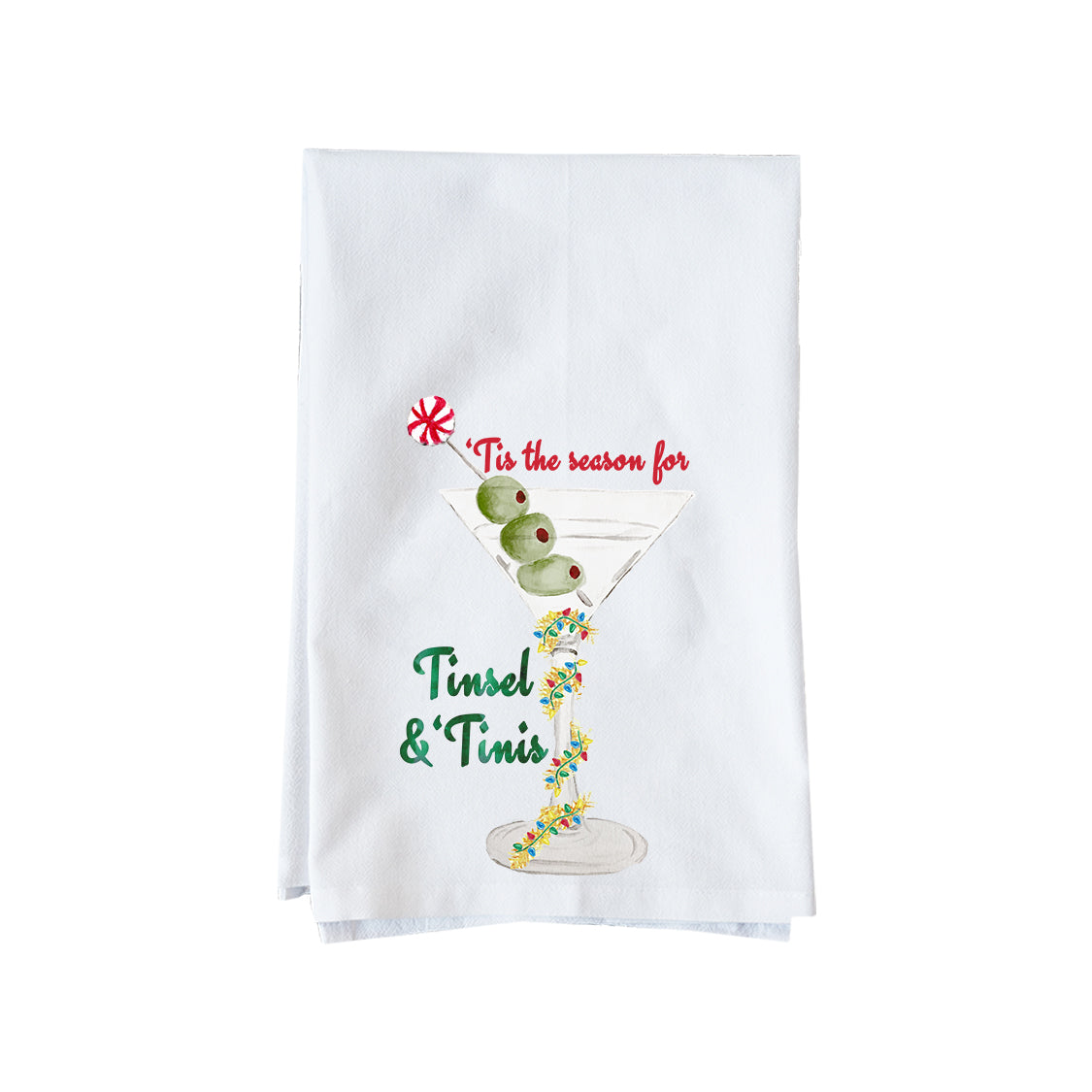 Tinsel and Tinis Kitchen Towel