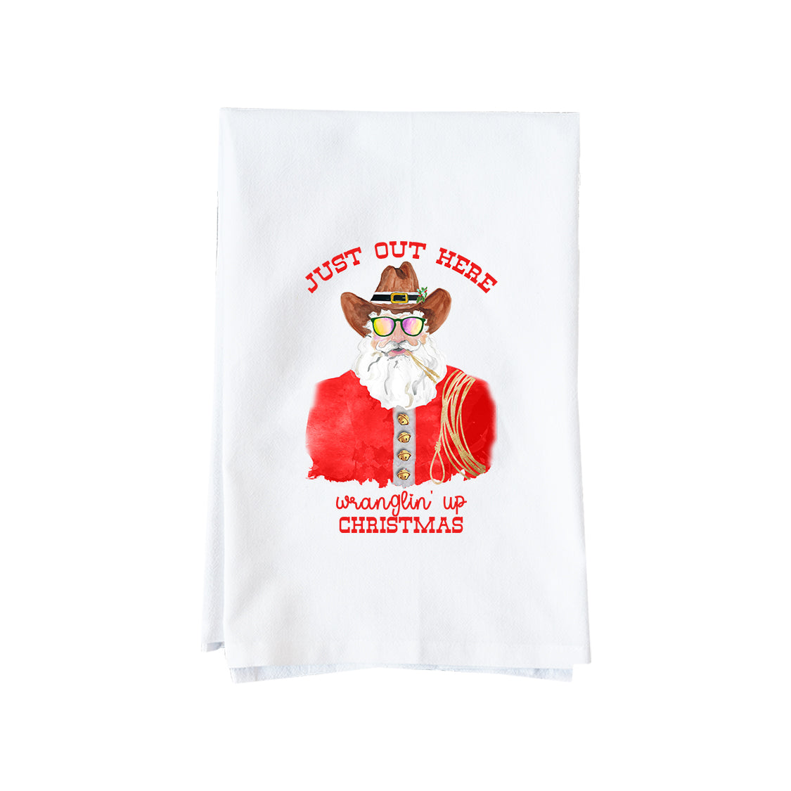 Wranglin Up Christmas Kitchen Towel