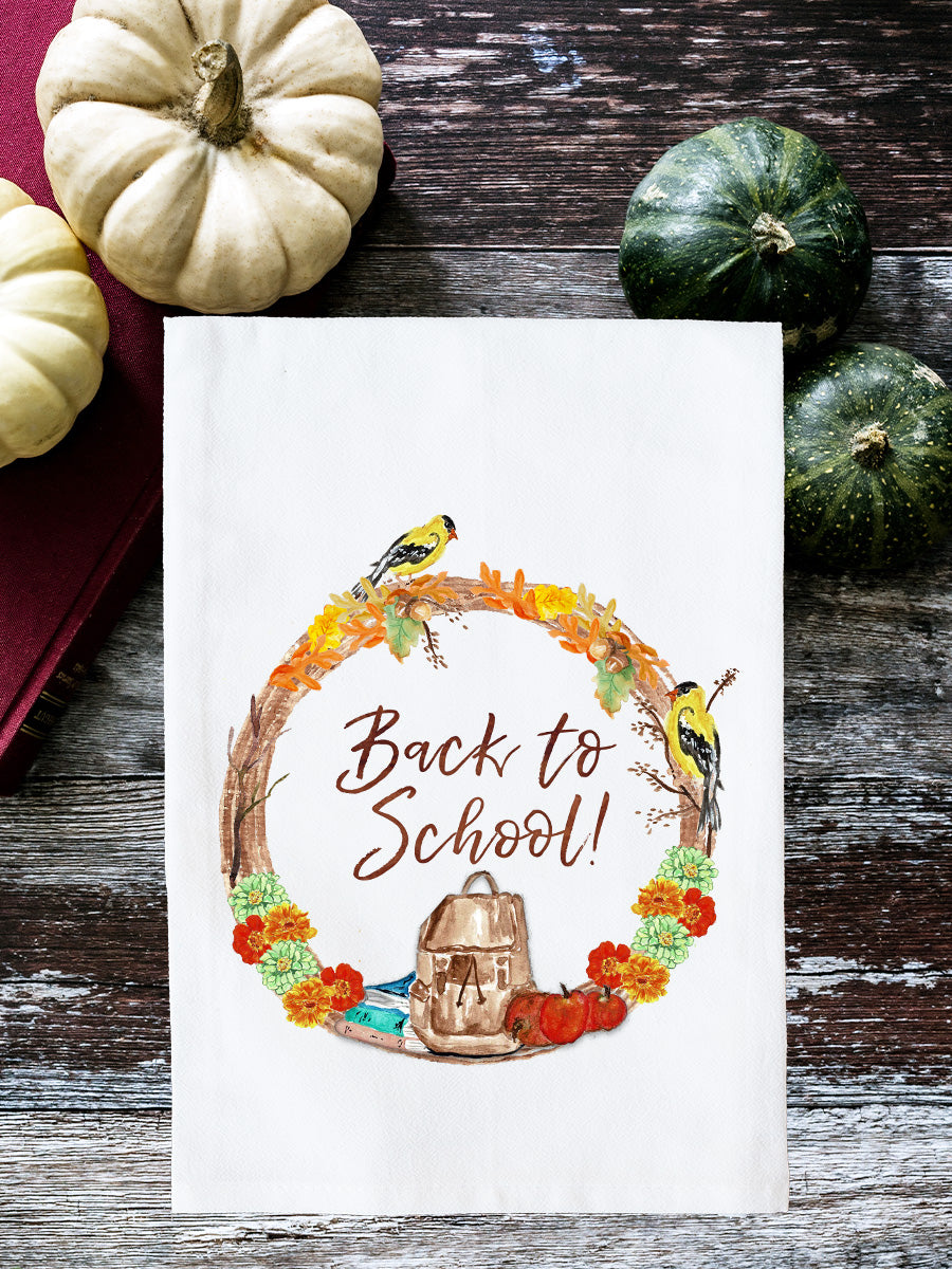 September Wreath with Options Kitchen Towel