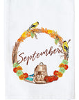 September Wreath with Options Kitchen Towel