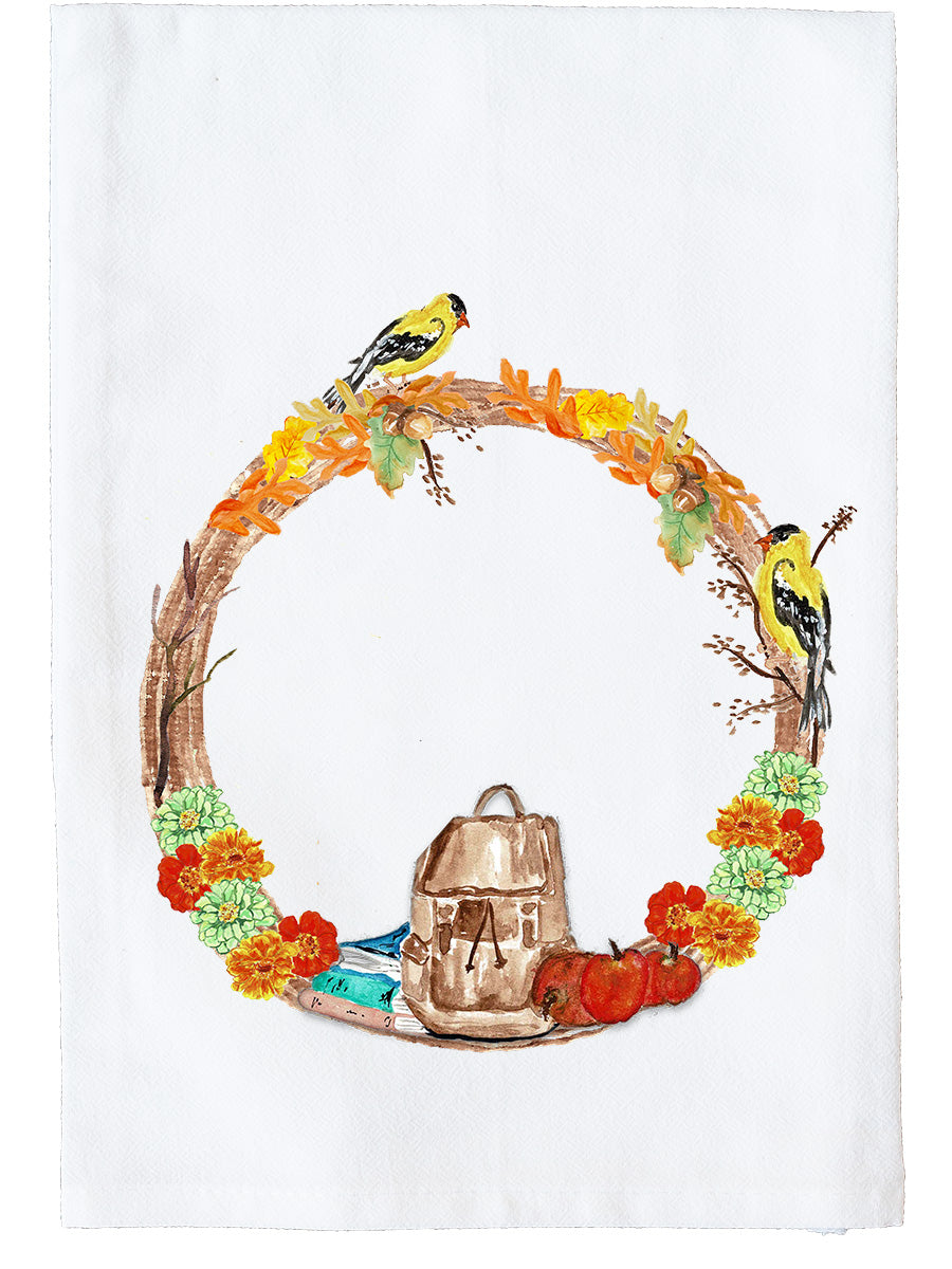 September Wreath with Options Kitchen Towel