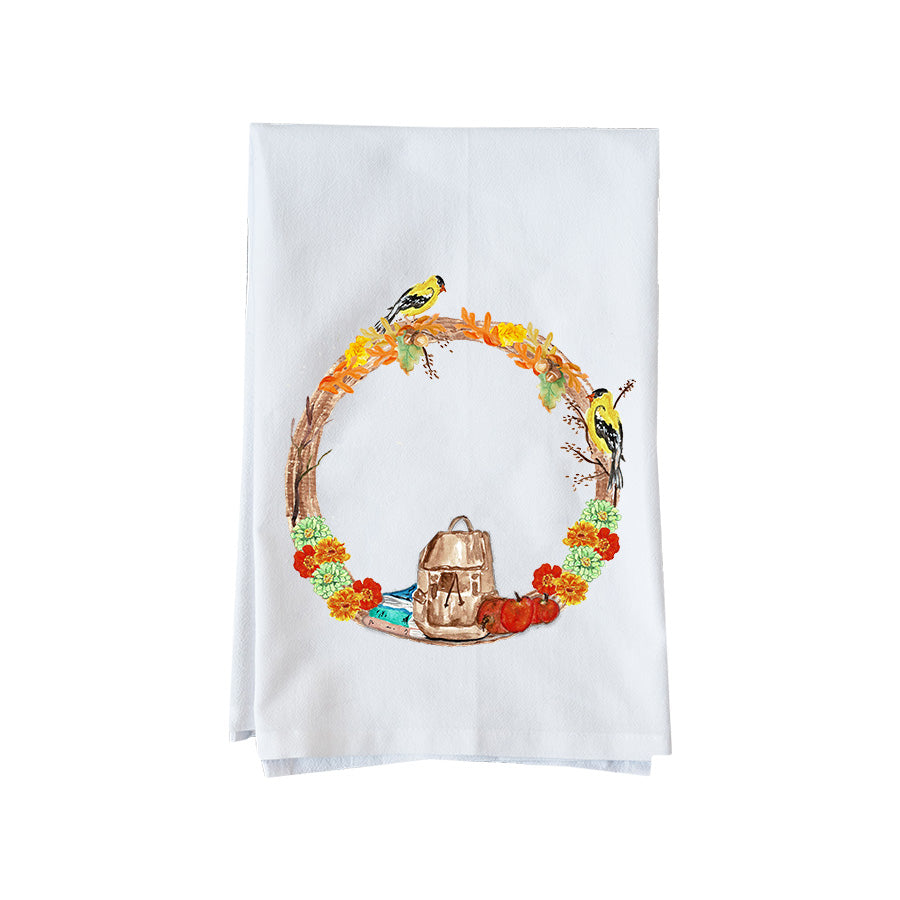 September Wreath with Options Kitchen Towel