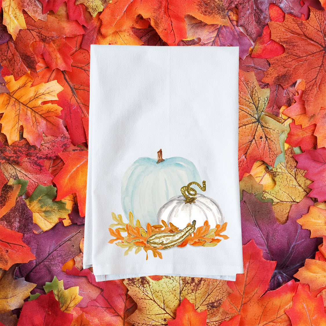 Blue and White Pumpkins Kitchen Towel