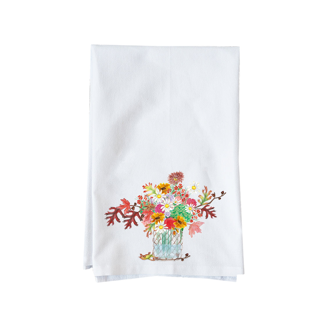 Fall Floral Arrangement Kitchen Towel