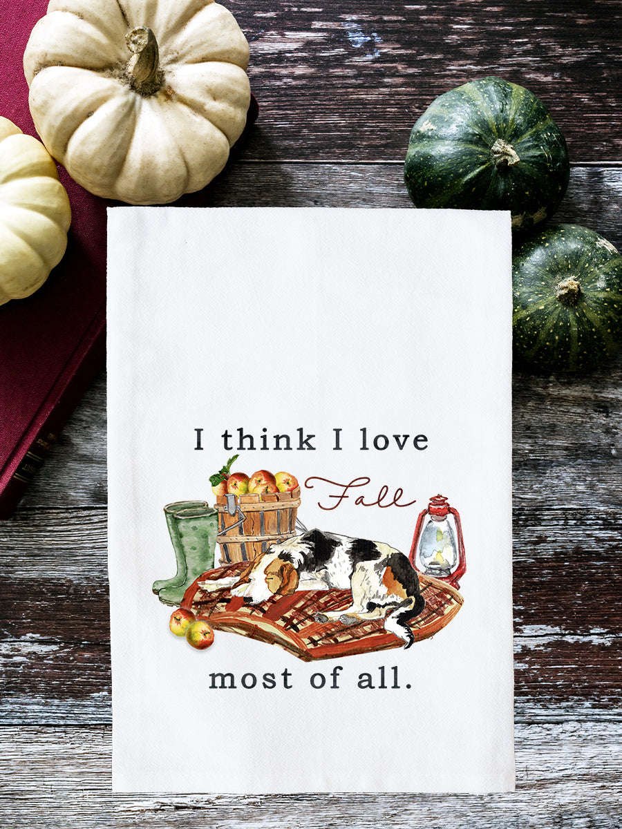 Love Fall Most of All Kitchen Towel