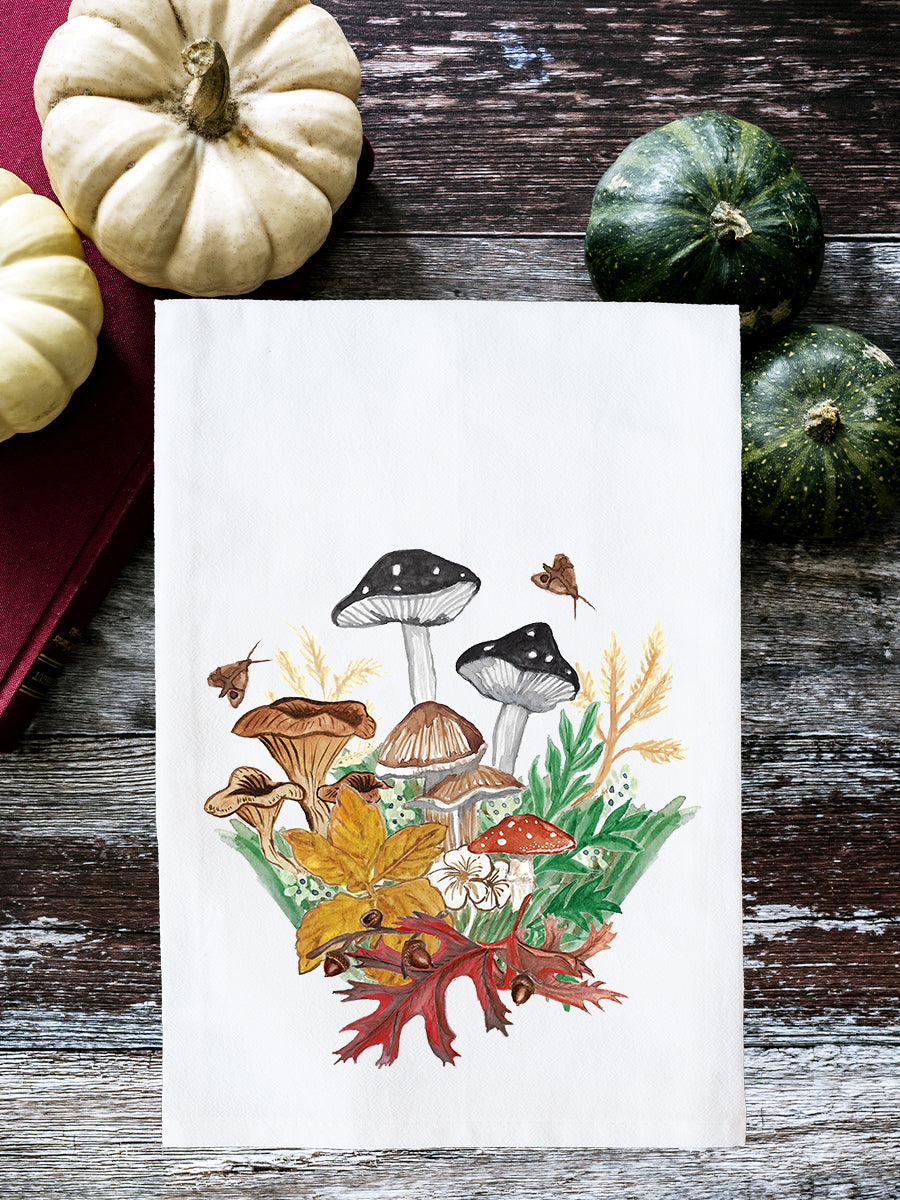 Fall Mushrooms Kitchen Towel