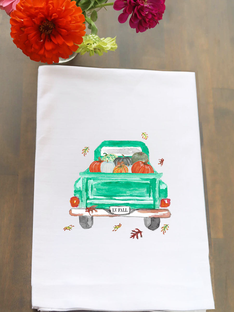 Fall Pumpkin Truck Kitchen Towel