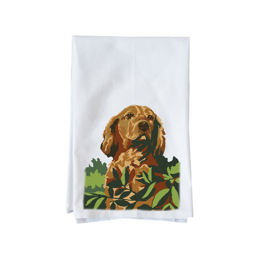 Paint By Number Golden Retriever Kitchen Towel