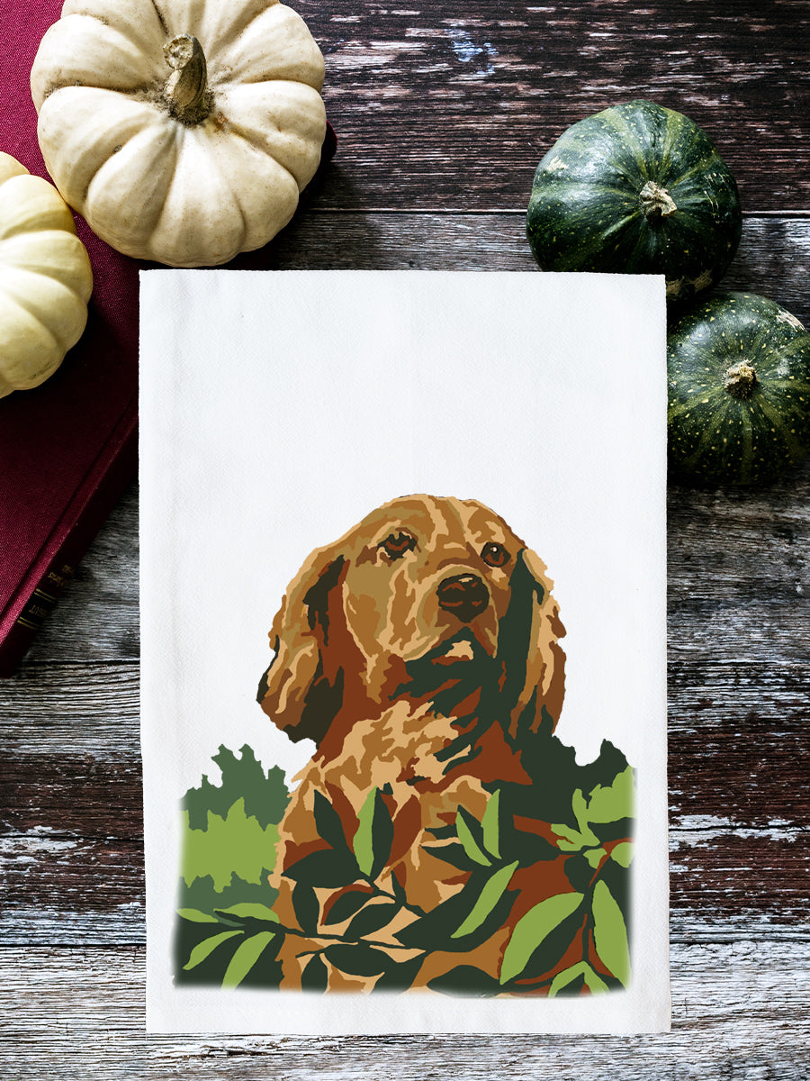 Paint By Number Golden Retriever Kitchen Towel