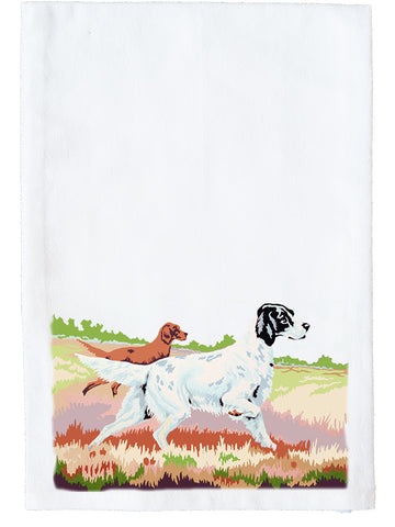 Paint By Number Hunting Dogs In Field Kitchen Towel