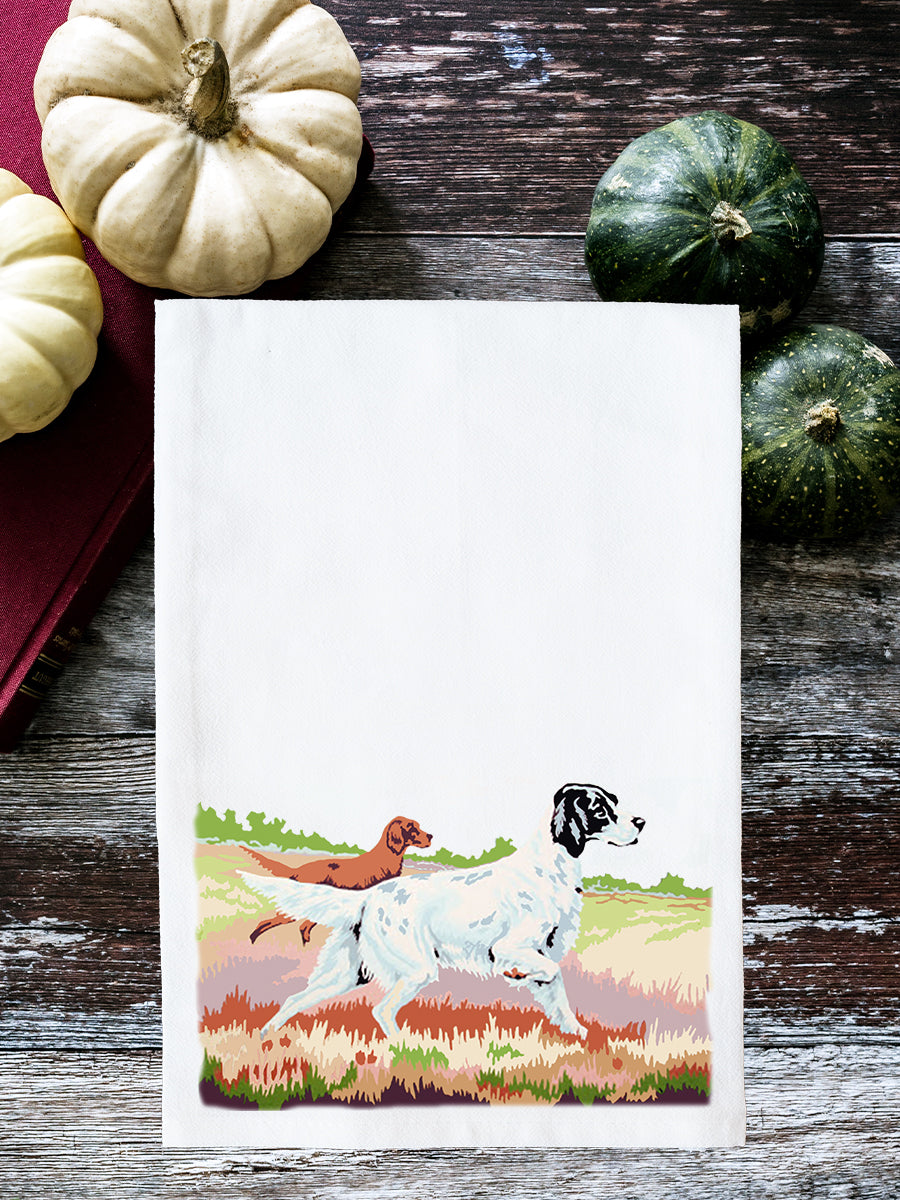 Paint By Number Hunting Dogs In Field Kitchen Towel