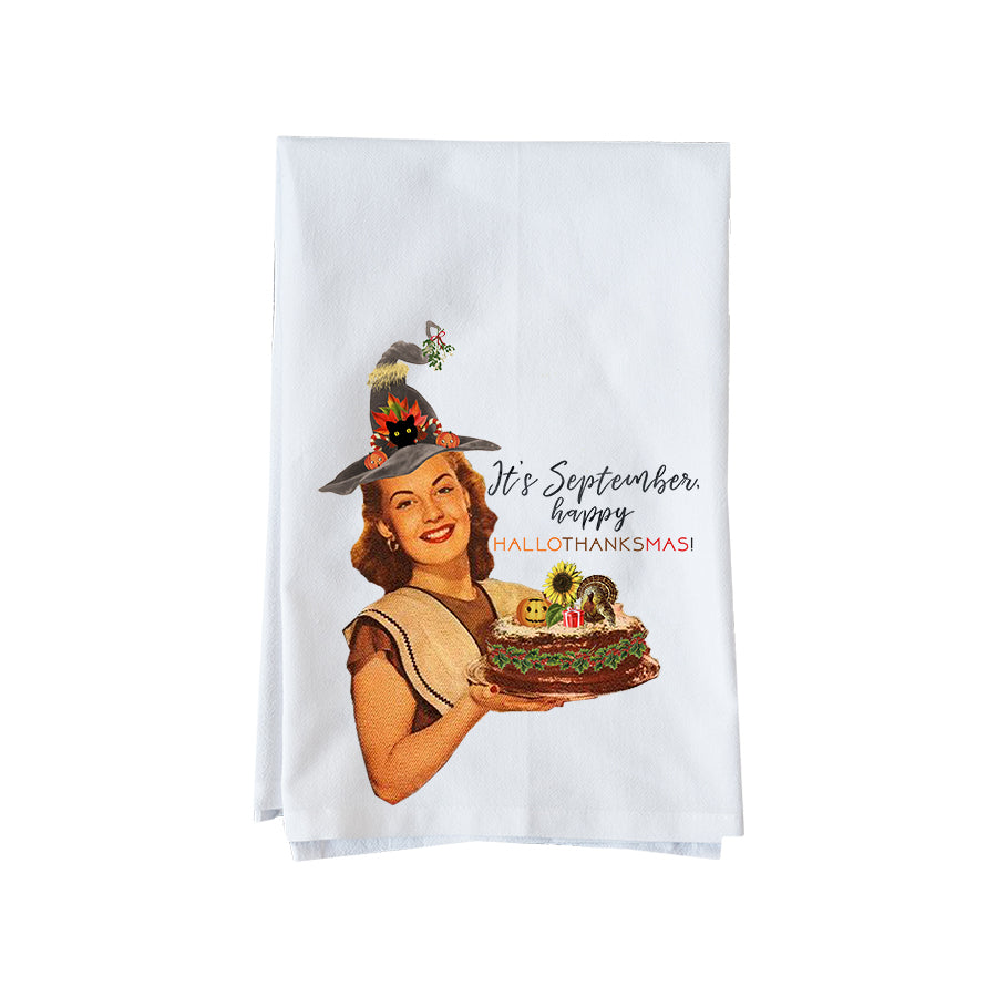 It's September, Happy HALLOTHANKSMAS! Kitchen Towel
