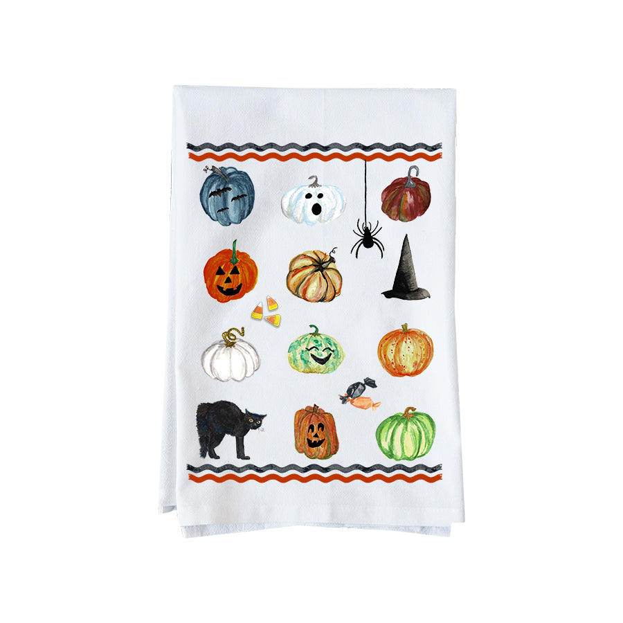 Jack-O-Lantern Collage Kitchen Towel