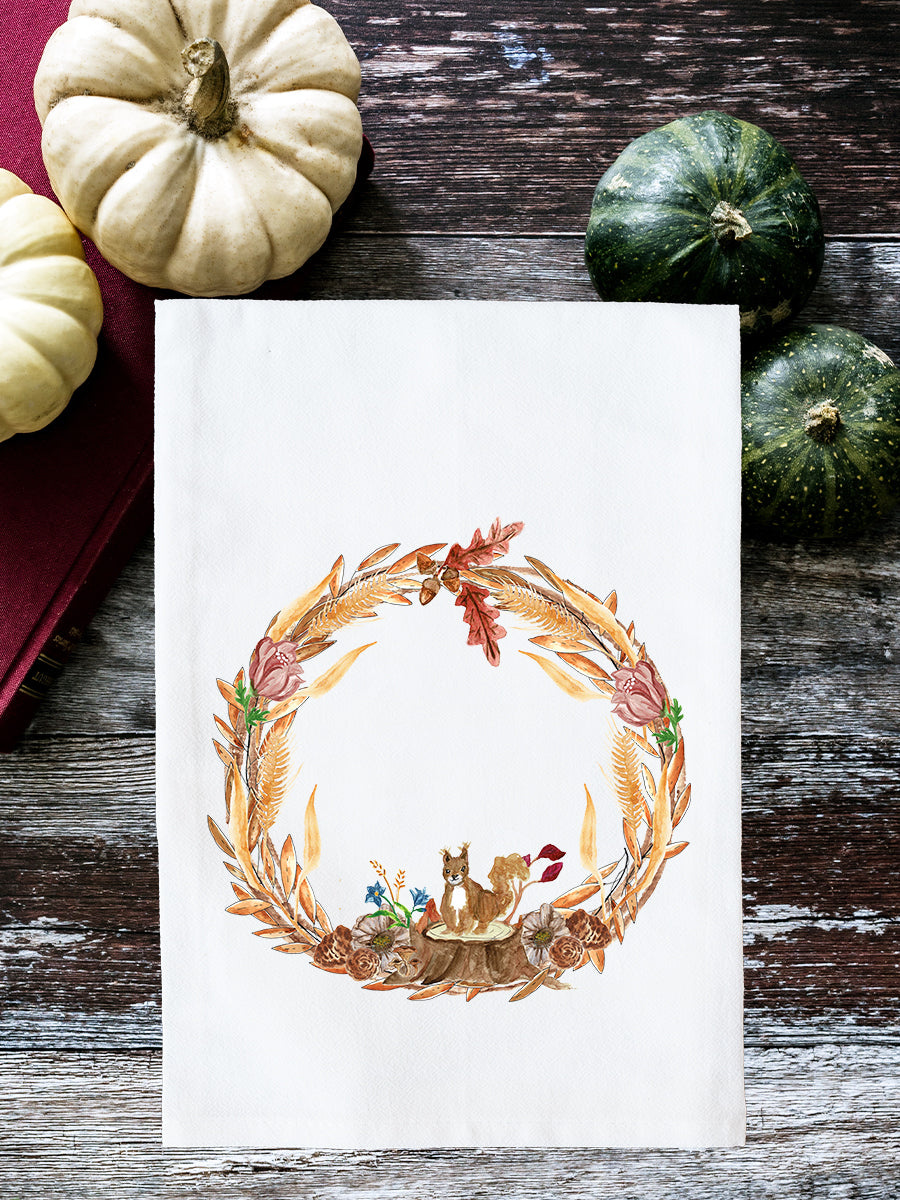 November Wreath with Options Kitchen Towel