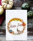 October Wreath with Options Kitchen Towel