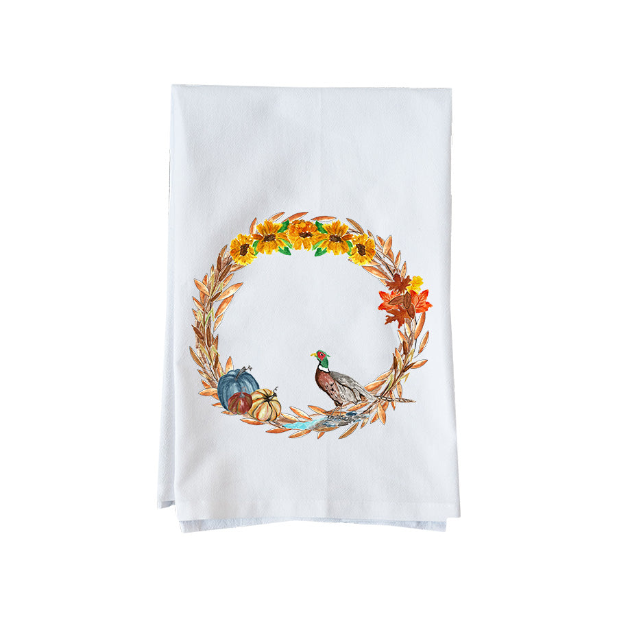 October Wreath with Options Kitchen Towel