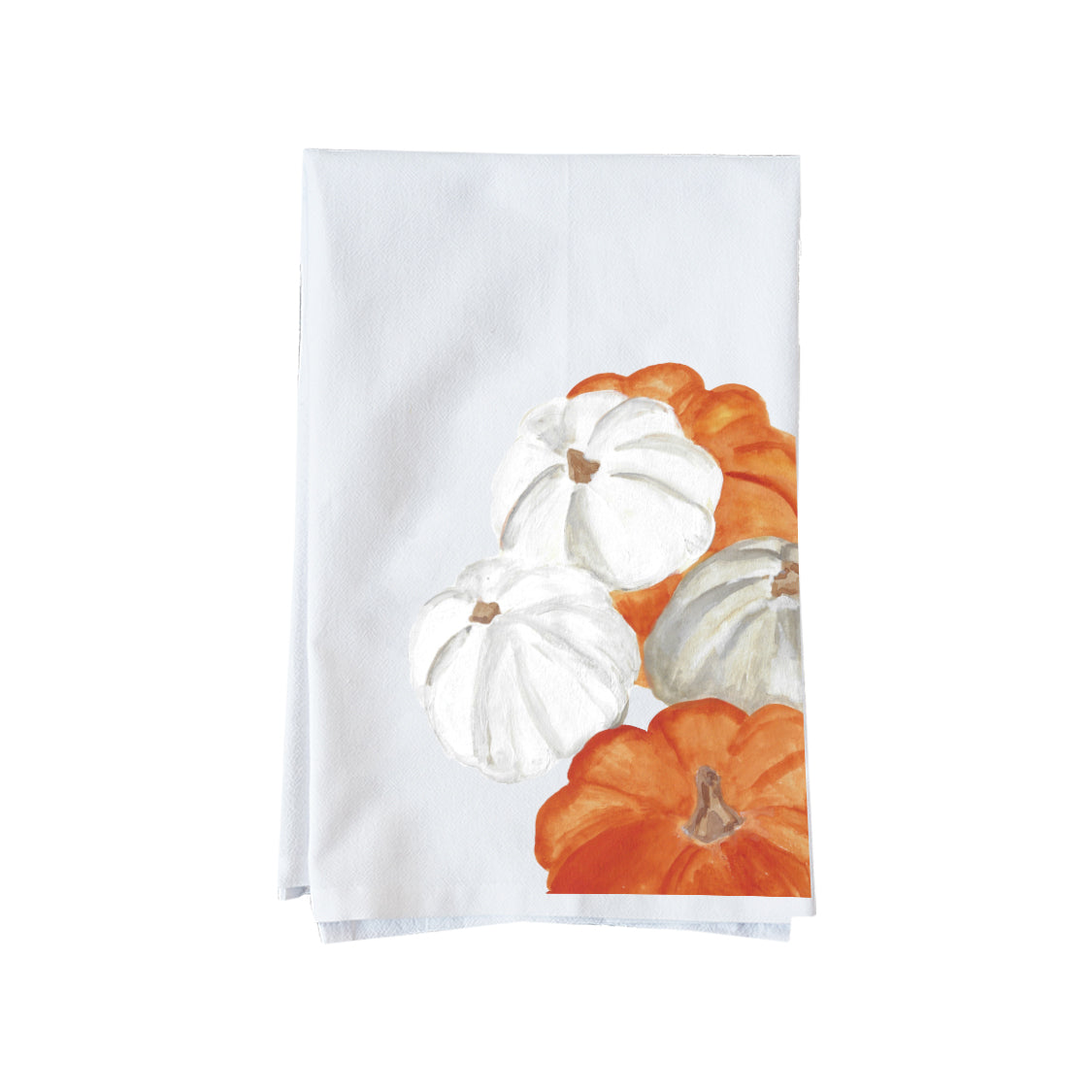 Orange and White Pumpkins Kitchen Towel
