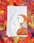 Orange and White Pumpkins Kitchen Towel