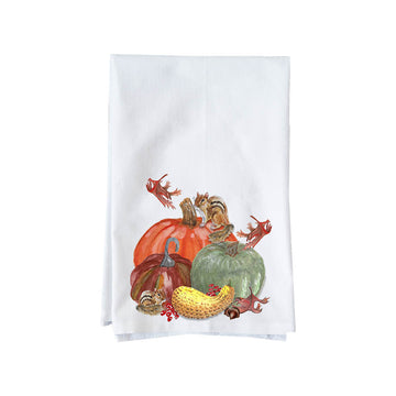 Pumpkins and Chipmunks Kitchen Towel