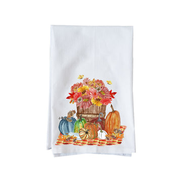 Pumpkins, Flowers & Chipmunks Kitchen Towel