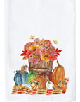 Pumpkins, Flowers & Chipmunks Kitchen Towel