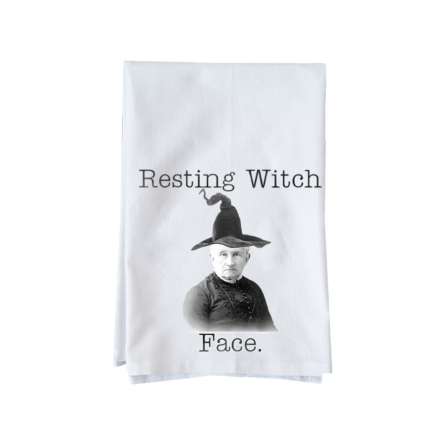Resting Witch Face Kitchen Towel