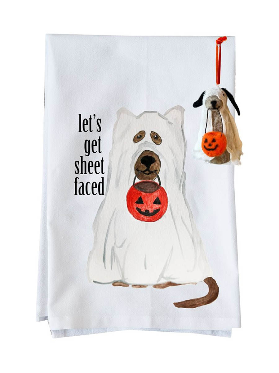 Sheet faced- Dog Ghost Halloween Ornament