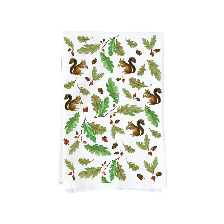Squirrels and acorns Kitchen Towel
